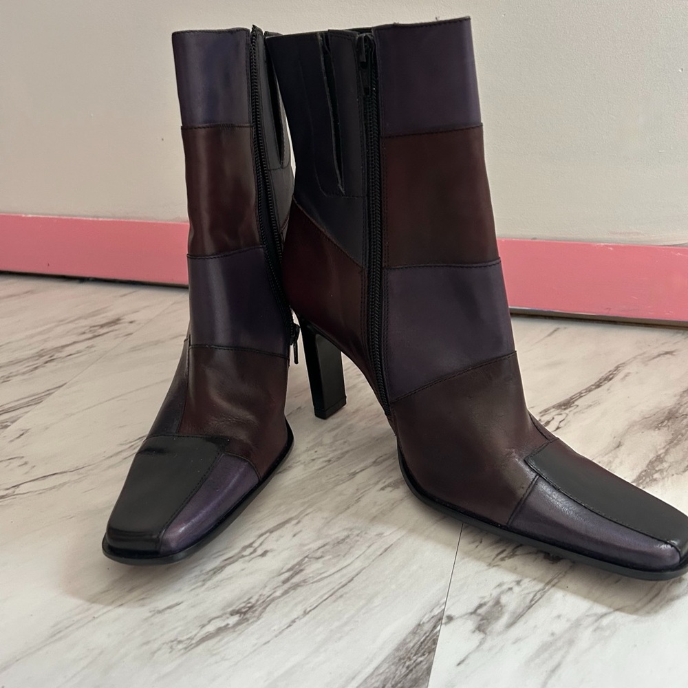 Bruno Valentini Patchwork leather boots